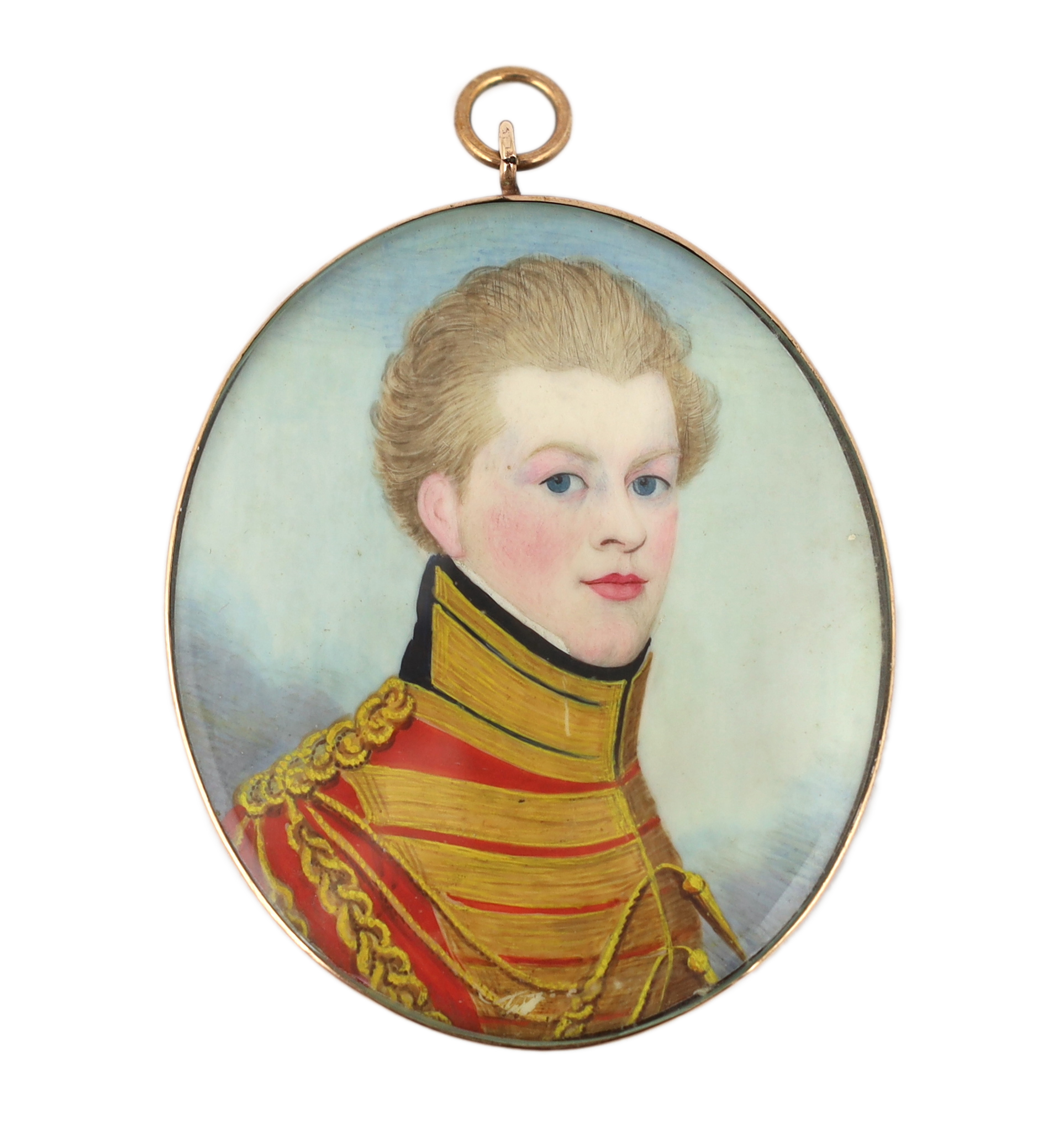 Frederick Buck (Irish, 1771-1840), Portrait miniature of an army officer, watercolour on ivory, 6.2 x 5.1cm. CITES Submission reference LRESX711